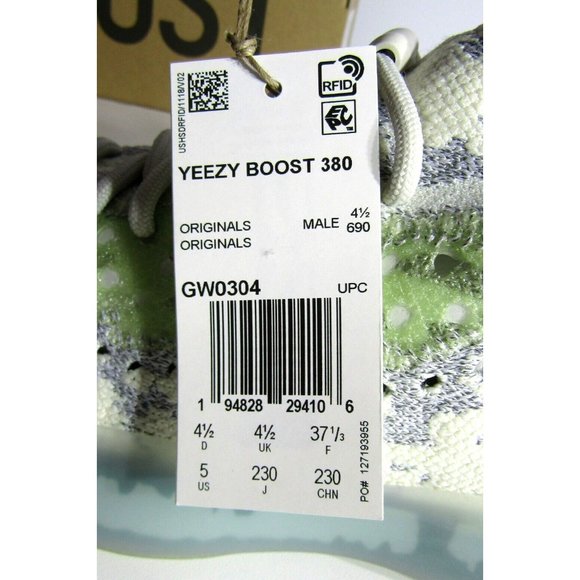 Adidas Yeezy Boost 380 Alien Blue Kanye West (GW0304) Men\'s Size 5/37 1/3 main image 8